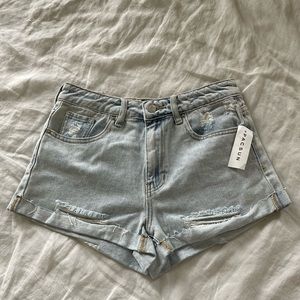 PacSun Kara Blue Distressed Mom Short size 26
